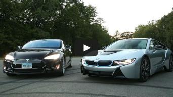 BMW i8 ir Tesla Model S