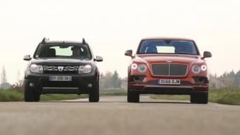 Dacia Duster ir Bentley Bentayga