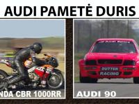 Audi 90 ir Honda CBR