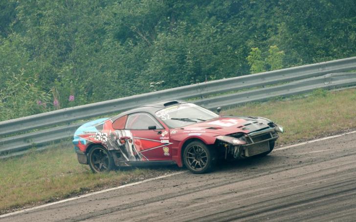 Sergey Kabargin apsisukimas trasoje/Vytauto Pilkausko nuotrauka EEDC 2013 ketvirtas etapas: Toyota Supra avarija